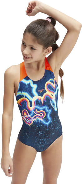 Speedo Digital Splashback - costume intero - bambina Blue/Orange 9/10