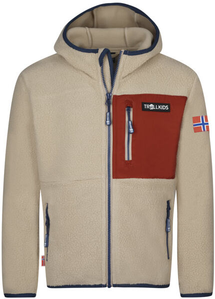 Trollkids Kids Aurlandsfjord JR - giacca in pile - bambino Light Brown/Dark Orange 164