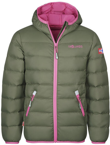 Trollkids Dovrefjell - giacca piumino - bambino Green/Pink 152