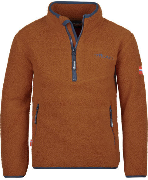 Trollkids Kids Hemsedal Half Zip - felpa in pile - bambino Brown 128