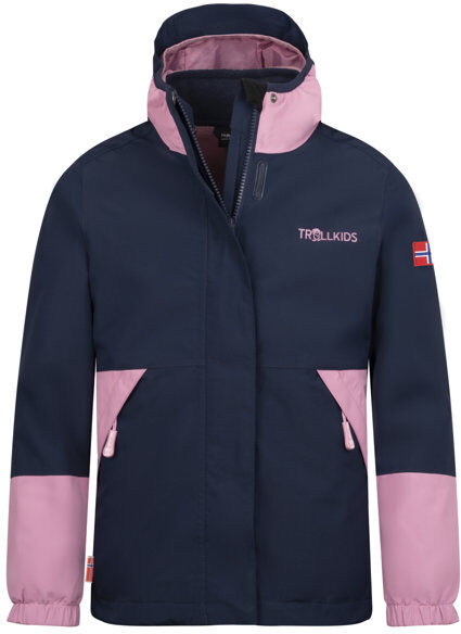 Trollkids Kjerak 3in1 - giacca trekking - bambino Dark Blue/Pink 104