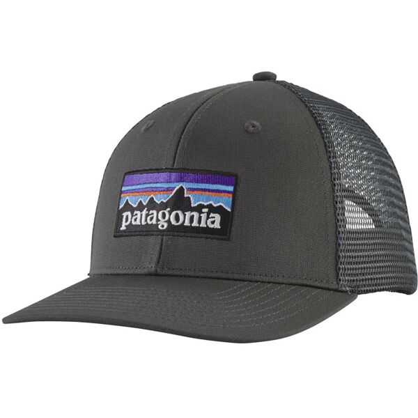 patagonia p-6 logo trucker - cappellino dark grey