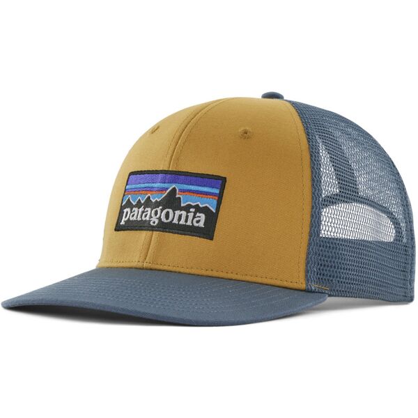 patagonia p-6 logo trucker - cappellino yellow/blue