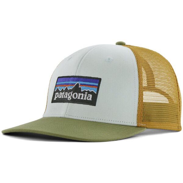 patagonia p-6 logo trucker - cappellino light green/light blue