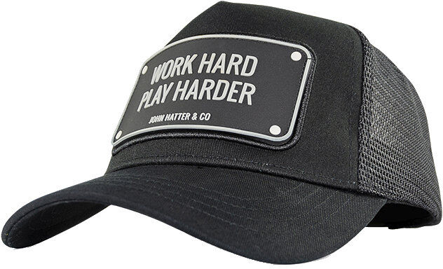 John Hatter Work Hard Play Harder - cappellino Black