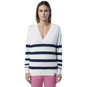 North Sails V Neck 14GG - maglione - donna White/Dark Blue L