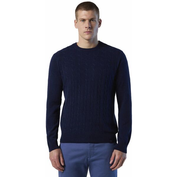 north sails cable cashmere blend m - maglione - uomo dark blue l