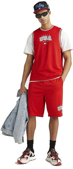 tommy jeans ovz modern sport bb short - pantaloni corti - uomo red m