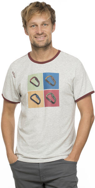 Chillaz Carabiner Soup - T-shirt - uomo Light Grey/Dark Red L