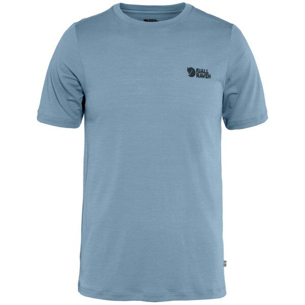 Fjällräven Abisko Wool Logo SS M - T-shirt - uomo Light Blue XL