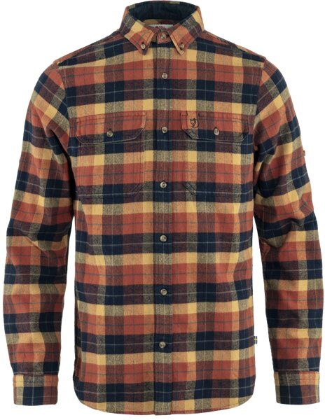 Fjällräven Singi Heavy Flannel - camicia maniche lunghe - uomo Orange/Blue XS