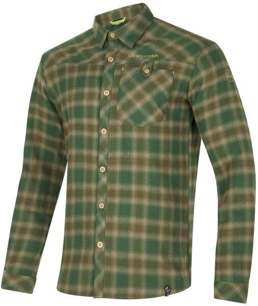 La Sportiva Rambler Flannel M - camicia maniche lunghe - uomo Green/Brown M