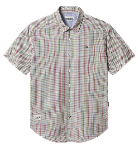 Napapijri Ging SS Multicheck - camicia a maniche corte - uomo Grey/Red S