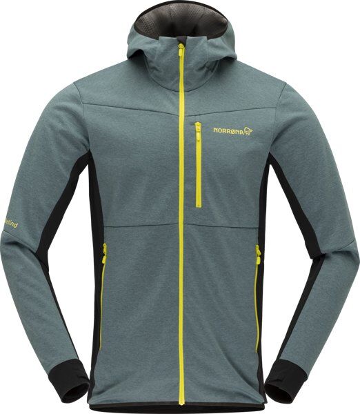 Norrona falketind warm2 Octa Hood - felpa in pile - uomo Green/Black/Yellow S