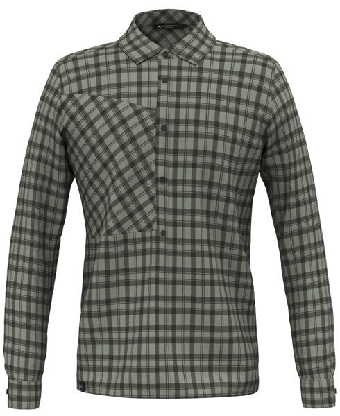 Salewa Fanes Flannel 5PL W L/S - camicia maniche lunghe - uomo Grey/Dark Green 48
