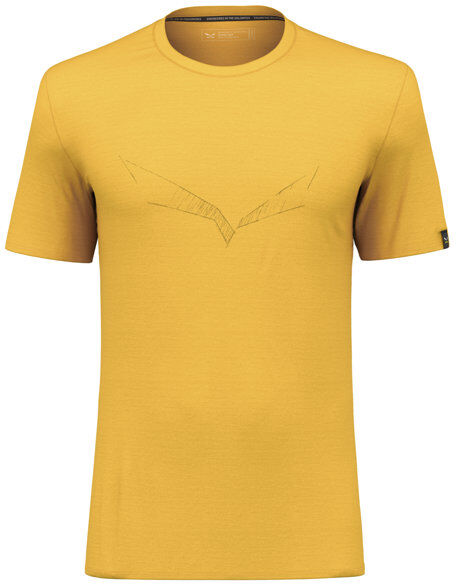 Salewa Pure Eagle Sketch Am M - T-shirt - uomo Yellow/Black 50