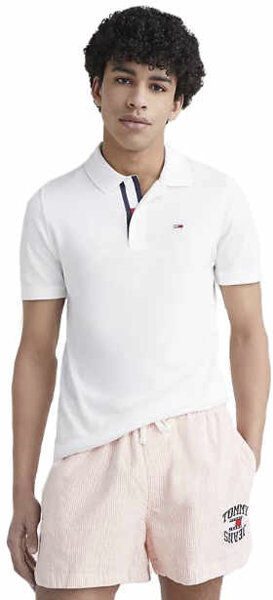 Tommy Jeans Slim Placket M - polo - uomo White XL