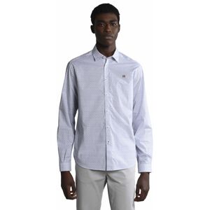 Napapijri Courma 1 Geometric M - camicia maniche lunghe - uomo White/Blue M