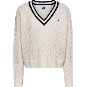 Tommy Jeans Tjw V-Neck Cable - maglione - donna White M