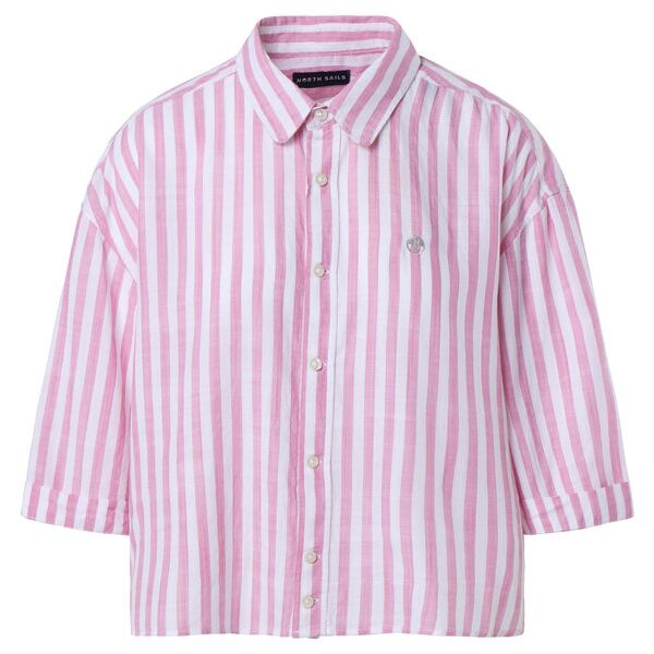 north sails camicia a maniche corte - donna pink/white s