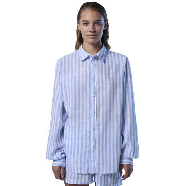 north sails camicia a maniche lunghe - donna light blue/white l