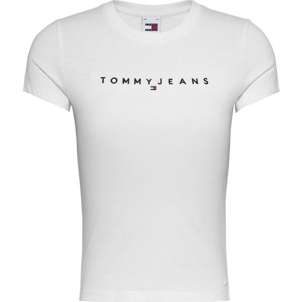 tommy jeans slim linear w - t-shirt - donna white s