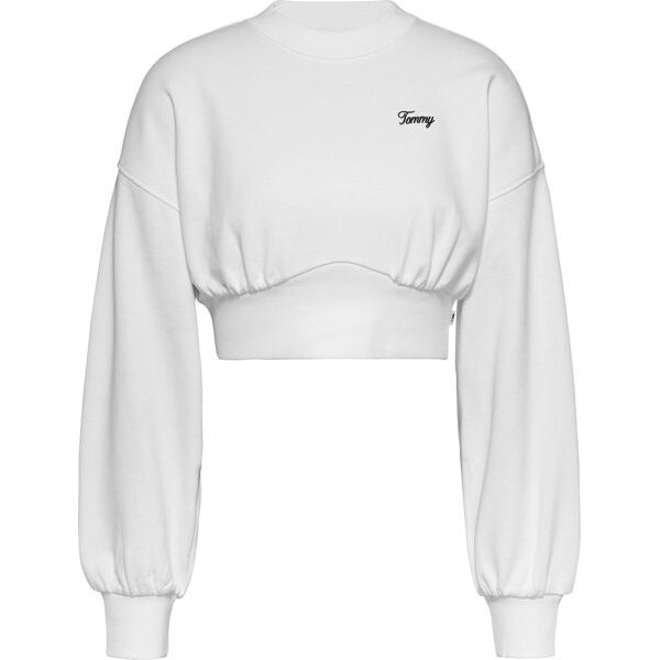 tommy jeans tjw crop relaxed fit - maglione - donna white m