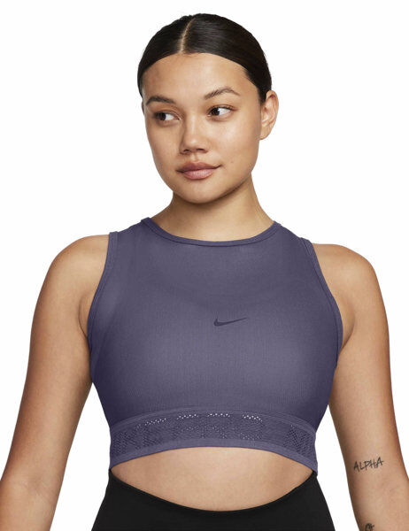Nike Pro Mesh W - top - donna Purple M