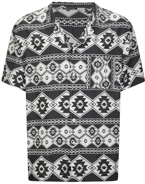 Seay BBQ - camicia a maniche corte - unisex Black/White M