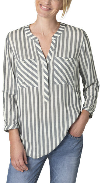 Timezone Striped Henley - camicia a maniche lunghe - donna Grey/White S