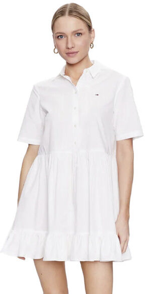 Tommy Jeans Poplin Tiered W - vestito - donna White XS