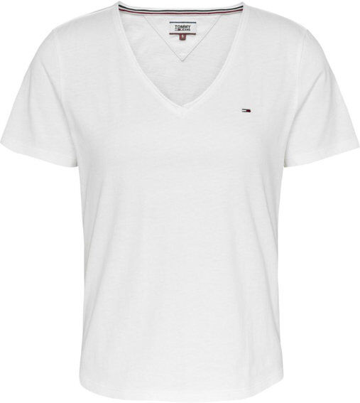 Tommy Jeans Slim Soft V Neck - T-shirt - donna White M