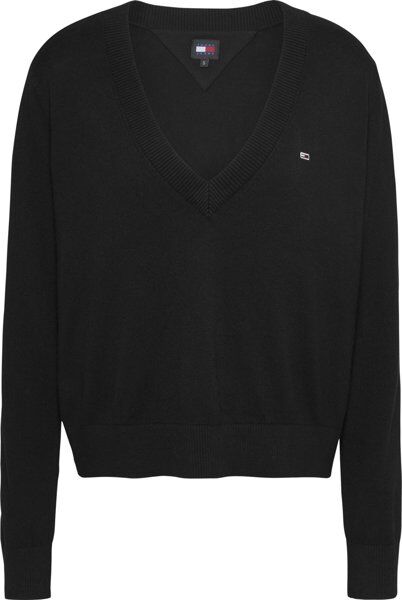 Tommy Jeans Tjw Essential VNeck - maglione - donna Black XS