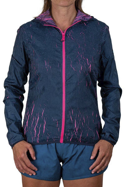 Tee Lava W - giacca con cappuccio trail running - donna Blue/Fucsia M