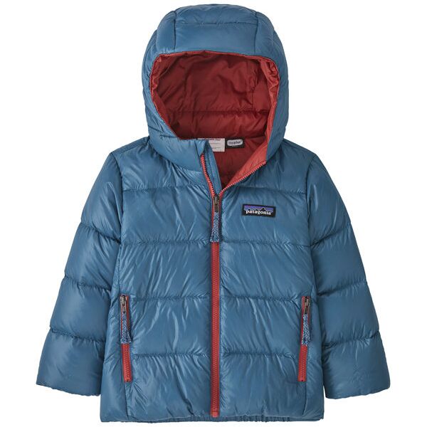 patagonia baby hi-loft down hoody jr - giacca piumino - bambino light blue/red 5a