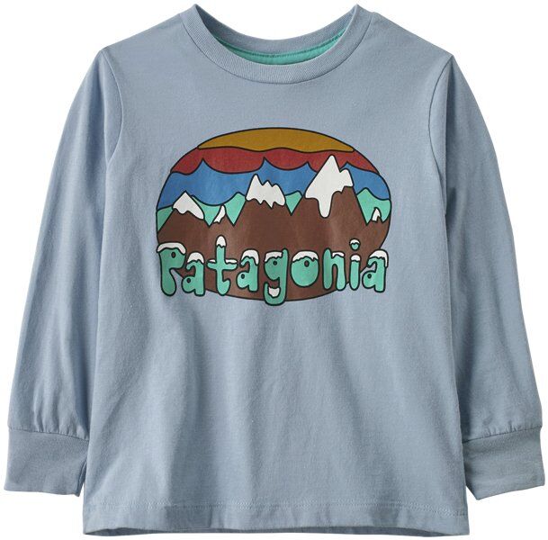 Patagonia Regenerative Organic Certified Cotton Graphic - maglia a manica lunga - bambino Light Blue 12M