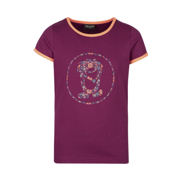 Trollkids Flower Troll T - T-shirt - bambina Dark Pink/Orange 164