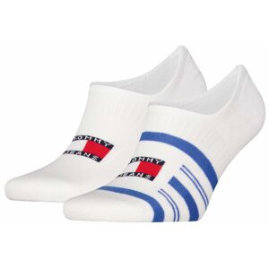 Tommy Jeans Footie Stripes - calzini corti White/Blue 39/42