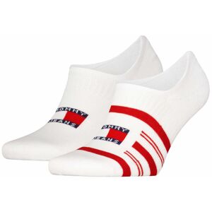 Tommy Jeans Footie Stripes - calzini corti Red/White 39/42