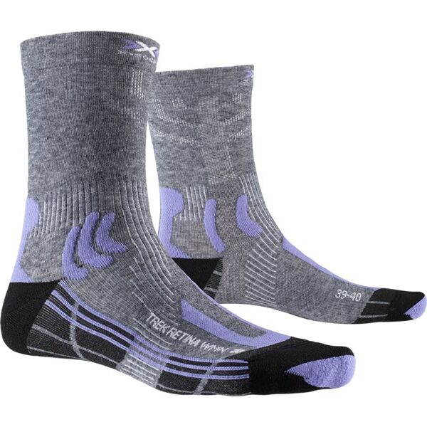 x-socks trek retina w - calzini trekking - donna grey/purple 35/36