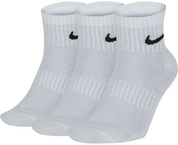 nike training ankle (3 pairs) - calzini corti white/black l