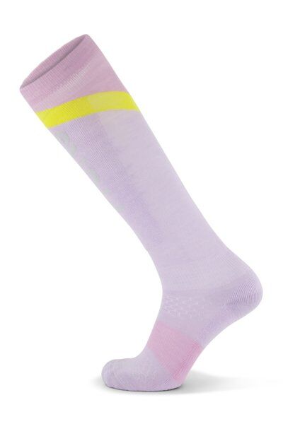 Mons Royale Ultra Cushion Merino Snow - calzini lunghi Pink/Yellow L