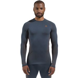 Odlo Performance Warm Eco Baselayer - maglietta tecnica a manica lunga - uomo Blue/Orange S