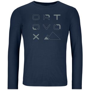 Ortovox 185 Merino Brand Outline M - maglietta tecnica - uomo Dark Blue XL