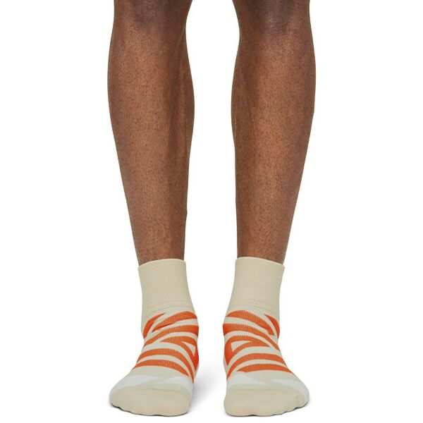 on performance mid sock m - calzini running - uomo beige/orange l (eu 44-45)