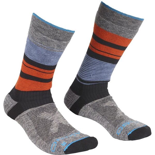 ortovox all mountain mid warm - calzini corti - uomo grey/blue/orange 45/47