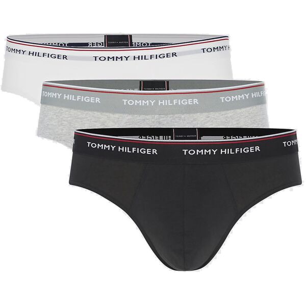 tommy hilfiger 3 pack brief - slip - uomo black/grey/white l