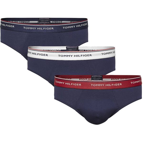 tommy hilfiger 3 pack brief - slip - uomo dark blue/red/white xl