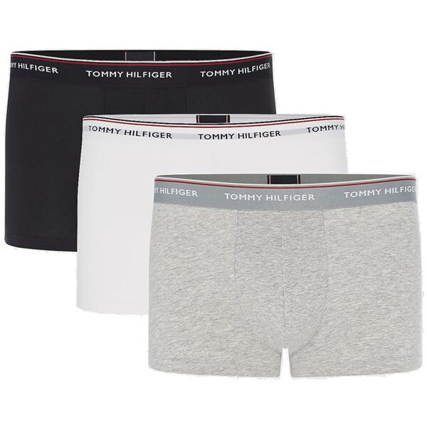 tommy hilfiger trunk 3 pairs - boxer - uomo grey/white/black m