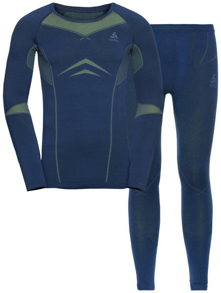 Odlo Winter Specials Performance Evolution Warm - set intimo - uomo Blue/Green S